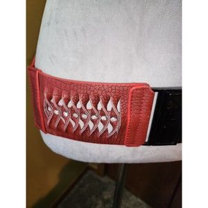 Belt Women's Red Faux Leather 30in B#2a